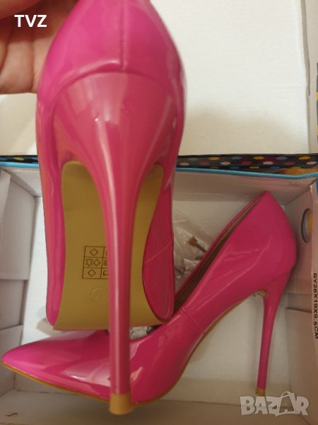 обувки на висок ток цвят фуксия, снимка 1