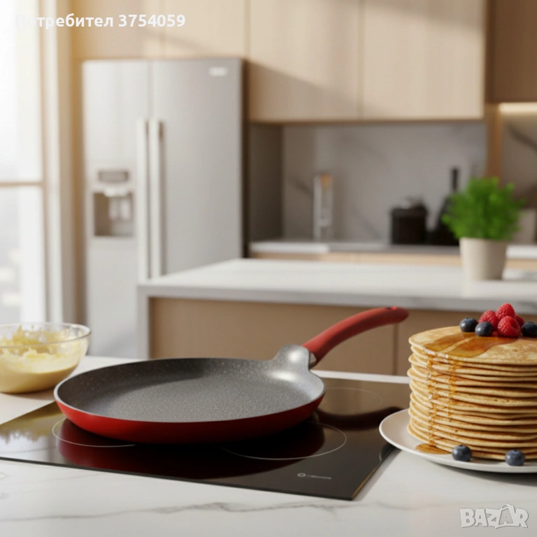 Тиган за палачинки Votlz OV54422A26 – незалепващо мраморно покритие, 26 см, снимка 1