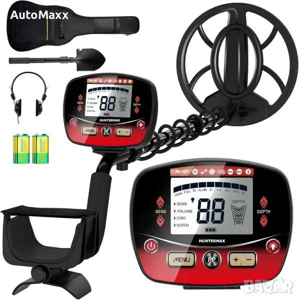 Професионален високочестотен водоустойчив детектор за метали с LCD дисплей, 10" Бобина, 5 режима , снимка 1