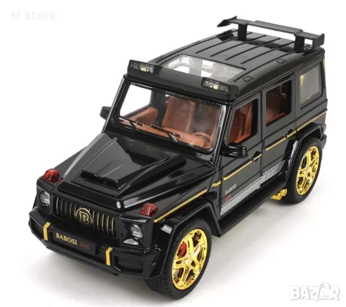 Mercedes G Class - Метален Джип със звук и светлина. Мабащ 1:24, снимка 1