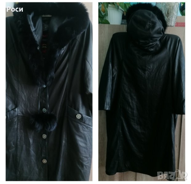 Кожено манто LEDERLAND с качулка 2ХЛ/3ХЛ, снимка 1
