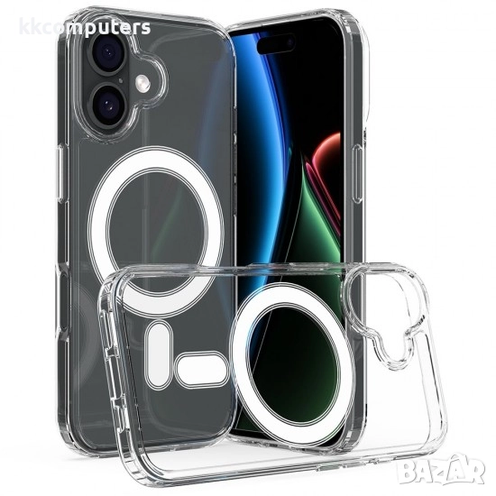 Силиконов кейс bSmart Magsafe 1.5mm, За iPhone 17 (6.3), Прозрачен, снимка 1