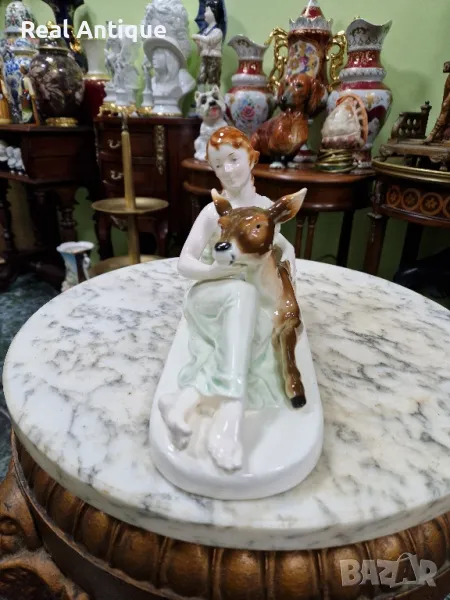 Стара уникална антикварна порцеланова фигура статуетка композиция , снимка 1