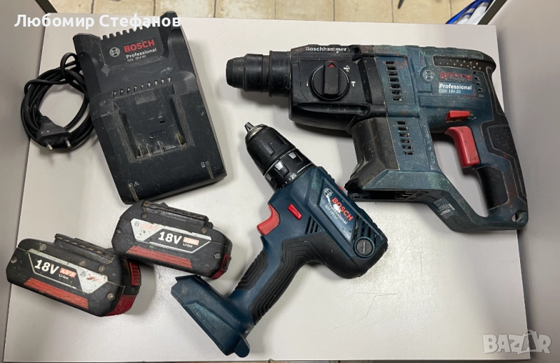 Сет акумулаторни инструменти Bosch +2бр батерии и зарядно , снимка 1