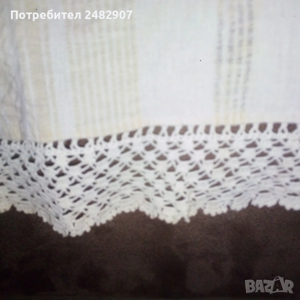 Ленен чаршаф с дантела, снимка 1