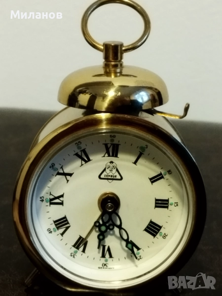 Стар механичен будилник, настолен часовник, снимка 1