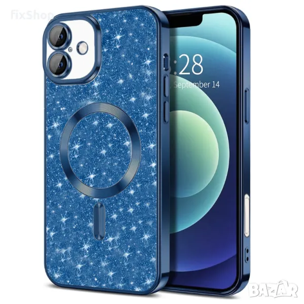 Калъф fixGuard - Luxury Glitter MagSafe - iPhone 16 Plus - Deep Blue, снимка 1