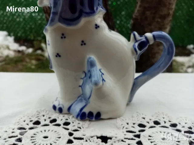 ГЖЕЛ - винтидж съд ЛЪВ, снимка 4 - Антикварни и старинни предмети - 48550311