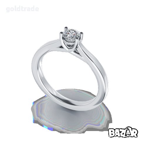 18К Годежен пръстен - бяло злато и диамант, снимка 1 - Пръстени - 39758880