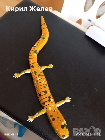 Дървен гущер саламандър сувенир за КОЛЕКЦИЯ ДЕКОРАЦИЯ 49455, снимка 6 - Други ценни предмети - 51744013