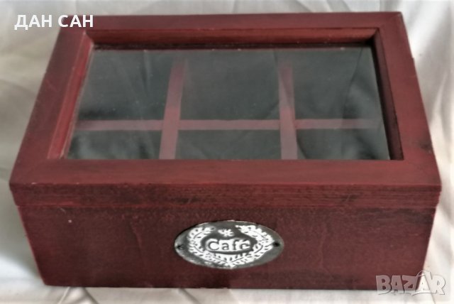 кутия дърво за експозиция съхранение на чай, колекция, снимка 4 - Декорация за дома - 31318855