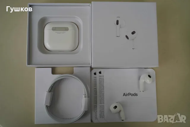 Apple AirPods 3rd Gen – безжични Bluetooth слушалки, пълен комплект, снимка 3 - Безжични слушалки - 56076465
