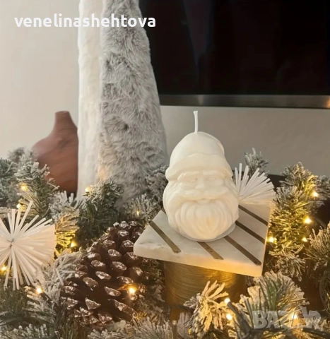 3D дядо Коледа глава силиконов молд форма свещи гипс сапун смола фондан 