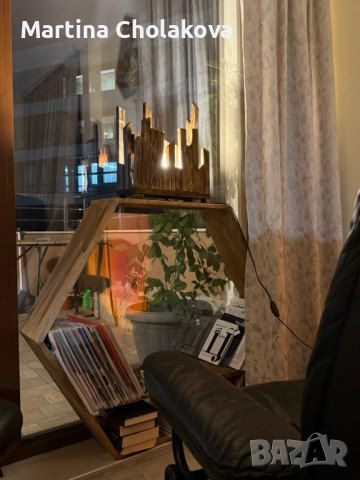 Ръчно изработена дизайнерска настолна лампа от масивно дърво – нова, снимка 3 - Лампи за стена - 54190551