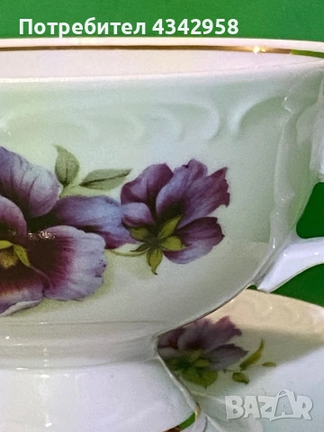 Винтидж порцеланова чаша с чинийка Vohenstrauss Johann Seltmann Bavaria Germany., снимка 6 - Антикварни и старинни предмети - 53380957