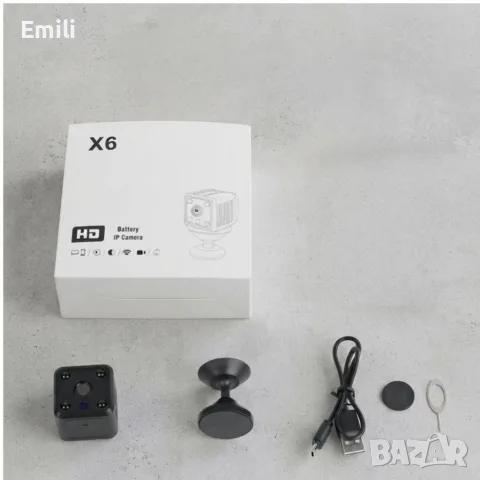 Мини безжичната Wi-Fi IP камера X6 предлага Full HD 1080P качество на видеото с нощно виждане и дете, снимка 2 - IP камери - 55871886