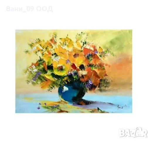 70х50см! Картина-канава "Цветя"