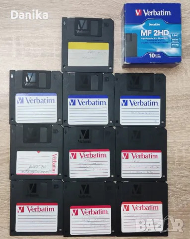  Флопи дискети Verbatim MF 2HD - 1.44Mb - 10бр. floppy disk, снимка 1 - Други - 47315278