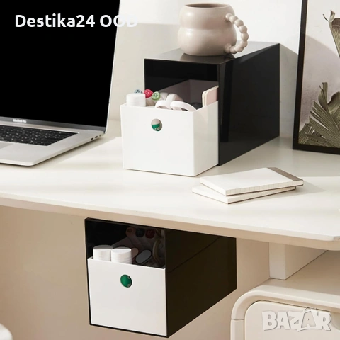 Органайзер за бюро с чекмеджета пластмасов черен, снимка 4 - Други - 54135974