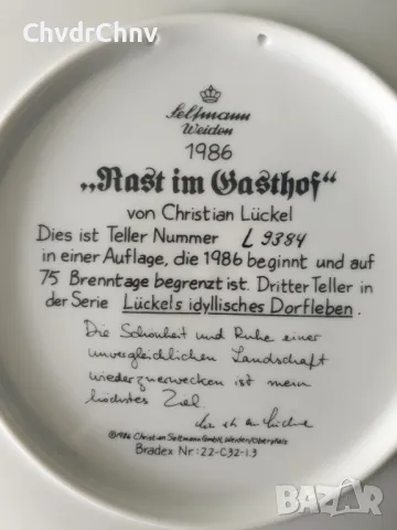 7бр Seltmann/ЗЕЛТМАН Бавария немска колекционерска декоративна порцеланова чиния-картина/пейзажи, снимка 10 - Вази - 48853195