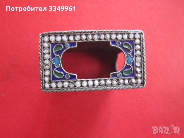 Руска сребърна кутия кибритник с емайл Царска Русия, снимка 9 - Други ценни предмети - 36693390