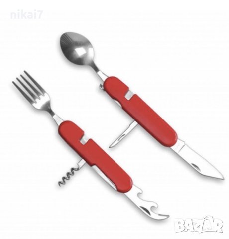 джобен нож многофункционален 8 в 1 льжица+вилица планина къмпинг 19см, снимка 4 - Други стоки за дома - 42055076