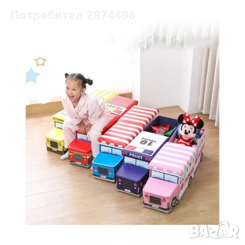 3240 Кош за играчки - сгъваема кутия табуретка, снимка 3 - Други - 36735452