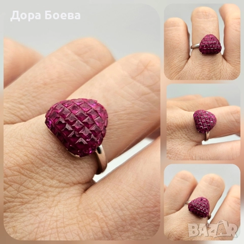 Сребърно съчетание: "Сърце", снимка 4 - Колиета, медальони, синджири - 52596911