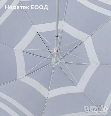 Плажен чадър с метална рамка, Син,  UPF 50+, Ø2 м., снимка 2 - Други - 50454255