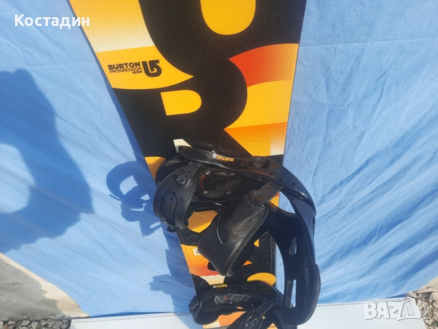 Сноуборд BURTON PROGRESSION 163Wсм. С автомати WIDE, WOODCORE, sidewall, ROCKER  , снимка 5 - Зимни спортове - 52770502