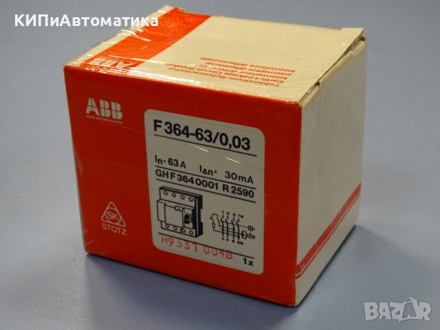 дефектнотокова защита ABB F364-63/0.03 residual current circuit breaker 63A, 30mA, снимка 11 - Резервни части за машини - 37238774