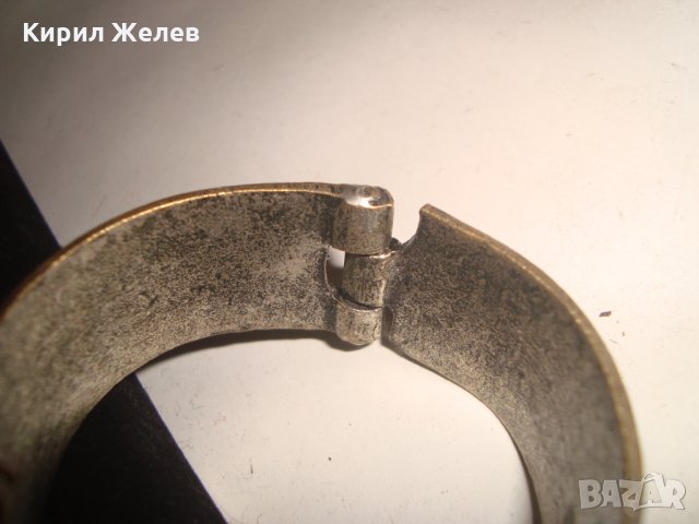 СТАРА БРОНЗОВА ФЛОРАЛНО ОРНАМЕНТИРАНА ВЪЗРОЖДЕНСКА РЯДКА ГРИВНА ПОСРЕБРЕНА 2204, снимка 9 - Антикварни и старинни предмети - 31720368