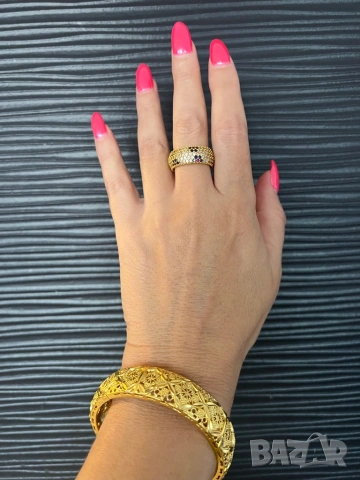 Позлатена дубайска  гривна , снимка 7 - Гривни - 53936757