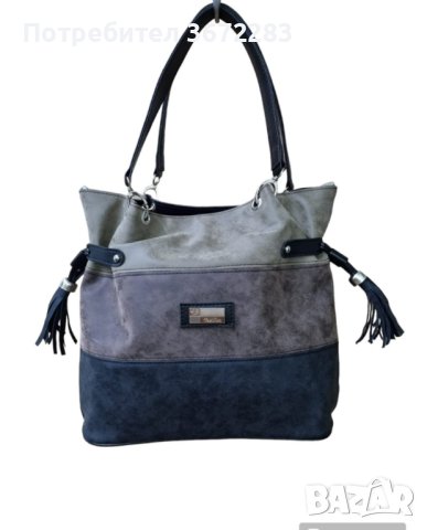 Дамска луксозна чанта тип торба в пастелни цветове 30х34см - различни цветове