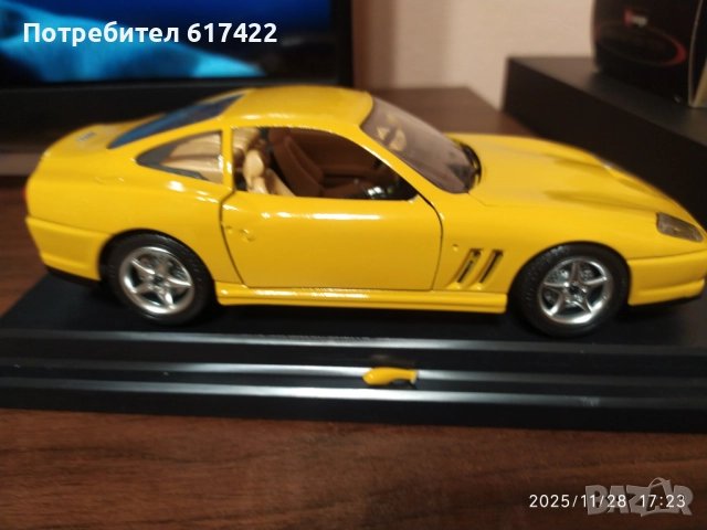 1:24 Метален модел на Ferrari 550 Maranello -Burago, снимка 3 - Колекции - 52576878