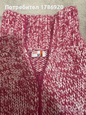 Дебела жилетка Bershka в цикламено и бяло, снимка 2 - Жилетки - 24945403