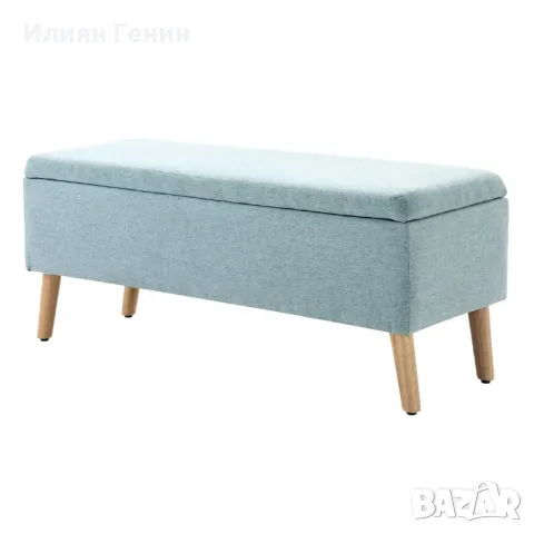 Пейка за съхранение HOMCOM с ленен вид с дървени крака, за хол, спалня, коридор, 110 x 39 x 45 см