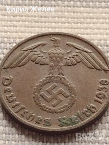 Монета 1 райхсфенинг 1938г. Германия Трети Райх с СХВАСТИКА за КОЛЕКЦИЯ 37770, снимка 7 - Нумизматика и бонистика - 42823375