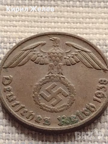 Монета 1 райхсфенинг 1938г. Германия Трети Райх с СХВАСТИКА за КОЛЕКЦИЯ 37770, снимка 7 - Нумизматика и бонистика - 42823375