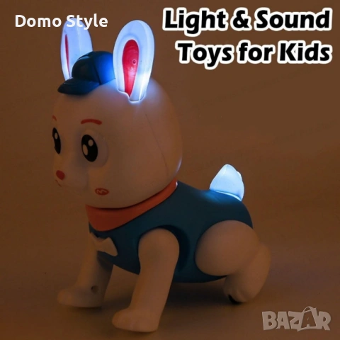 Скачащо зайче – Светеща и танцуваща музикална играчка, снимка 2 - Други - 53265817