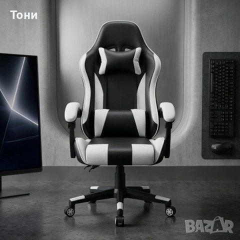 Ергономичен офис и геймърски стол – Максимален комфорт за гърба и врата, регулируем, снимка 9 - Столове - 54232713