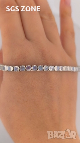 СРЕБЪРНА ГРИВНА С ЛУНЕН КАМЪК, снимка 10 - Гривни - 52724746