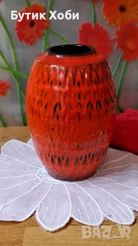 Винтидж керамична ваза,  West Germany,  Scheurich?, снимка 2 - Антикварни и старинни предмети - 49214109