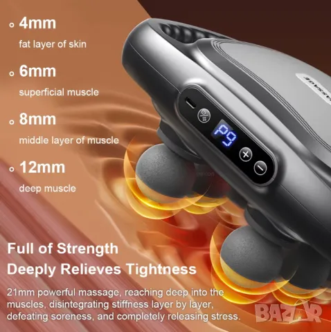 Масажен Пистолет / Масажьор, снимка 11 - Фитнес уреди - 48441169