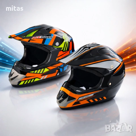 Кросова каска ACEBIKE, Full Face, DOT Сертификат, Размер: M-L