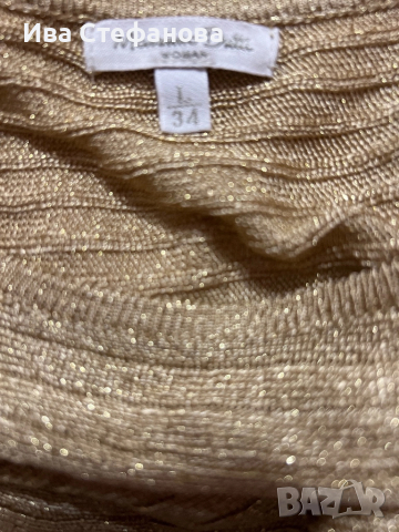 Нова дълга елегантана официална парти златиста туника Massimo Dutti, снимка 7 - Туники - 49813638