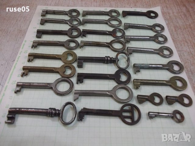Лот от 25 бр. стари ключа с кухо тяло, снимка 5 - Други ценни предмети - 29777435