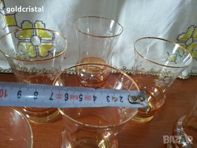 Ретро стъклени чаши гравирани , снимка 2 - Антикварни и старинни предмети - 42770282
