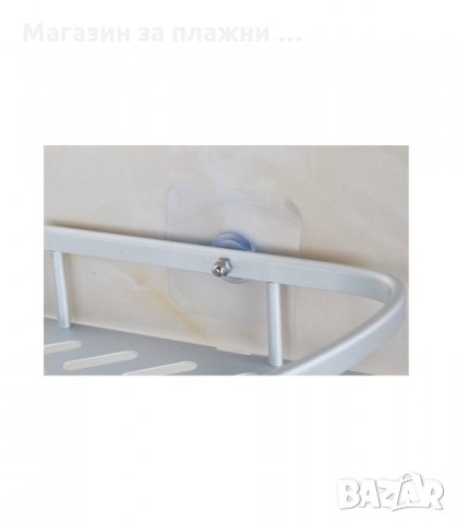 ЪГЛОВА ЕТАЖЕРКА ЗА БАНЯ НА 1 НИВО С ДВОЙНО ЗАЛЕПВАНЕ, ХРОМ - код 25002, снимка 4 - Други стоки за дома - 34195216