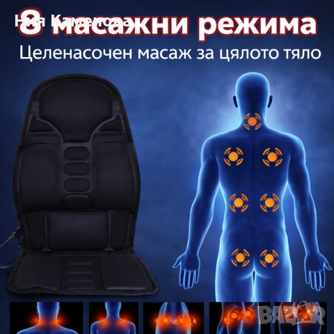 Масажна седалка с подгряване – комфорт и облекчение за тяло, което е уморено от седене, снимка 6 - Масажори - 53012970
